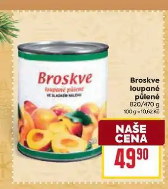 Billa Broskve loupané půlené 820/470 g nabídka