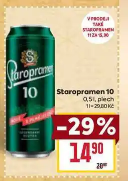 Billa Staropramen 10 0,51, plech nabídka