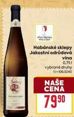 Billa Habánské sklepy Jakostní odrůdová vína 0,75l nabídka