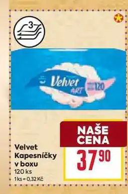 Billa Velvet Kapesníčky v boxu 120 ks nabídka