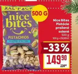 Billa Nice Bites Pistácie pražené solené 500 g nabídka