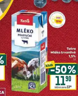 Billa Tatra Mléko trvanlivé klub 1,5% 1l nabídka