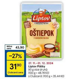 Tesco Liptov Plátky, 90 g více druhů nabídka