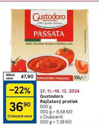 Tesco Gustodoro Rajčatový protlak, 500 g nabídka