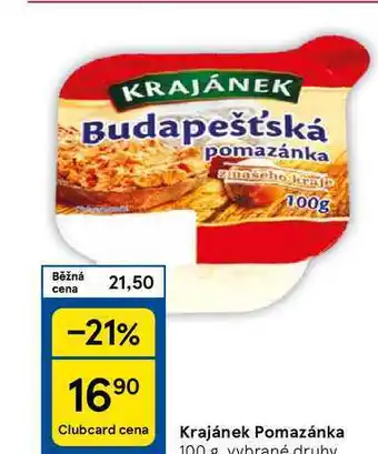 Tesco Krajánek Pomazánka, 100 g, vybrané druhy nabídka