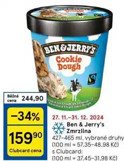 Tesco Ben & Jerry's Zmrzlina, 427-465 ml, vybrané druhy nabídka
