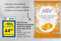 Tesco Tesco Finest Bramborové lupínky s příchutí čedaru a červené cibule, 150g nabídka
