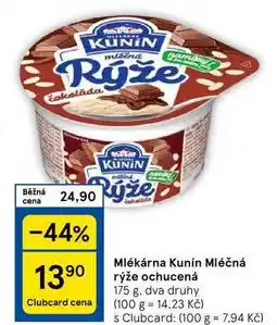 Tesco Mlékárna Kunín Mléčná rýže ochucená, 175 g nabídka