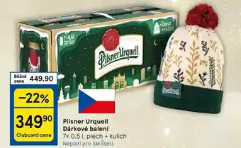 Tesco Pilsner Urquell Dárkové balení 7x 0.5 1. plech + kulich nabídka