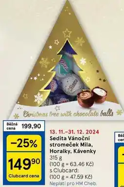 Tesco Sedita Vánoční stromeček Mila, Horalky, Kávenky, 315 g nabídka