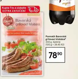 Tesco Ponnath Bavorská grilovací klobása, 200 g, balená nabídka