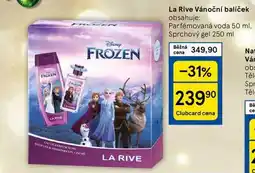Tesco La Rive Vánoční balíček obsahuje: Parfémovaná voda 50 ml. Sprchový gel 250 ml nabídka
