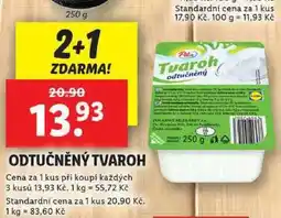 Lidl ODTUČNĚNÝ TVAROH, 250 g nabídka