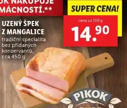 Lidl UZENÝ ŠPEK Z MANGALICE, cena za 100 g nabídka