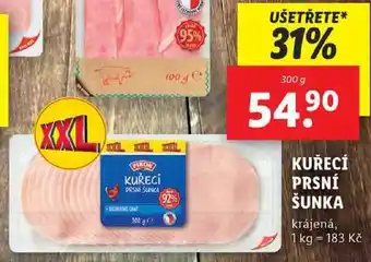 Lidl KUŘECÍ PRSNÍ ŠUNKA, 300 g nabídka