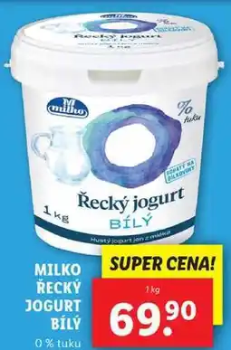 Lidl MILKO ŘECKÝ JOGURT BÍLÝ, 1 kg nabídka