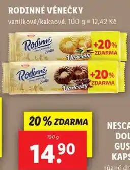 Lidl RODINNÉ VĚNEČKY, 120 g nabídka