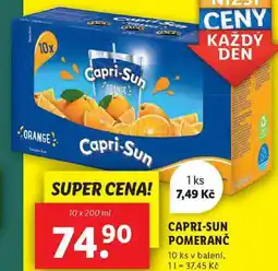 Lidl CAPRI-SUN POMERANČ, 10x 200 ml nabídka