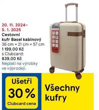 Tesco Cestovní kufr Basel kabinový, 36 cm x 21 cm x 57 cm nabídka