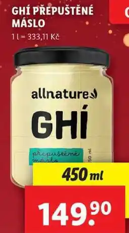Lidl GHÍ PŘEPUŠTĚNÉ MÁSLO, 450 ml nabídka
