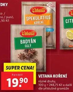 Lidl VITANA KOŘENÍ, 8 g a další nabídka