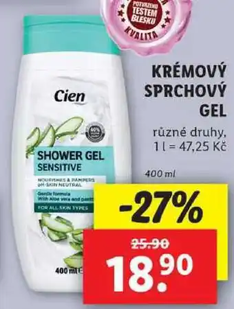 Lidl KRÉMOVÝ SPRCHOVÝ GEL, 400 ml nabídka