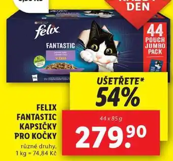 Lidl FELIX FANTASTIC KAPSIČKY PRO KOČKY, 44x 85 g nabídka