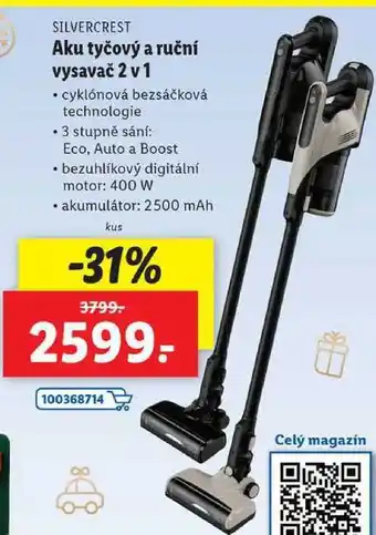 Lidl Aku tyčový a ruční vysavač 2 v 1 nabídka