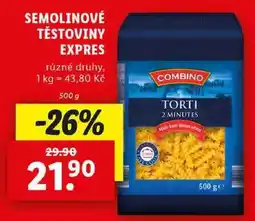 Lidl SEMOLINOVÉ TĚSTOVINY EXPRES, 500 g nabídka