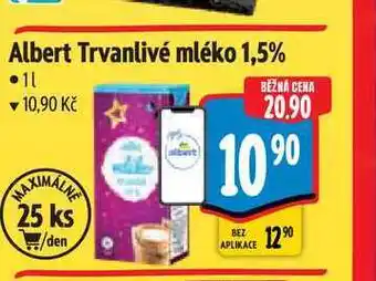 Albert Albert Trvanlivé mléko 1,5% 1 l nabídka