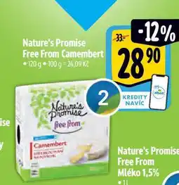 Albert Nature's Promise free from Camembert 120 g nabídka