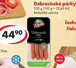 CBA Debrecínské párky, 200 g nabídka