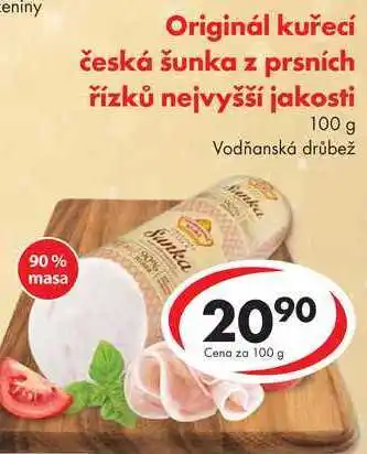 CBA Originál kuřecí česká šunka z prsních řízků nejvyšší jakosti, 100 g nabídka