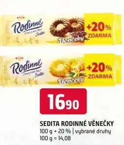 Terno Sedita Rodinné 100g, + 20% vybrané druhy nabídka