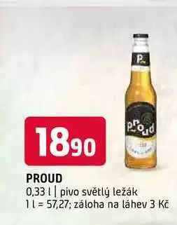 Terno Proud 0,33l pivo světlý ležák nabídka