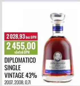 Ratio DIPLOMATICO SINGLE VINTAGE 43% 0,7l nabídka