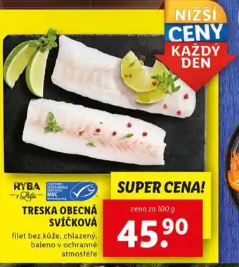 Lidl Treska obecná svíčková nabídka