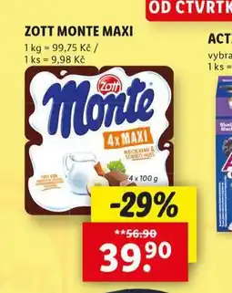 Lidl Zott monte maxi nabídka