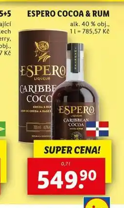Lidl Espero cocoa & rum nabídka