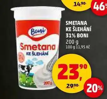 Penny Market SMETANA KE ŠLEHÁNÍ 31% BONI, 200 g nabídka