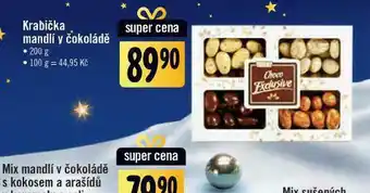 Krabička mandlí v čokoládě