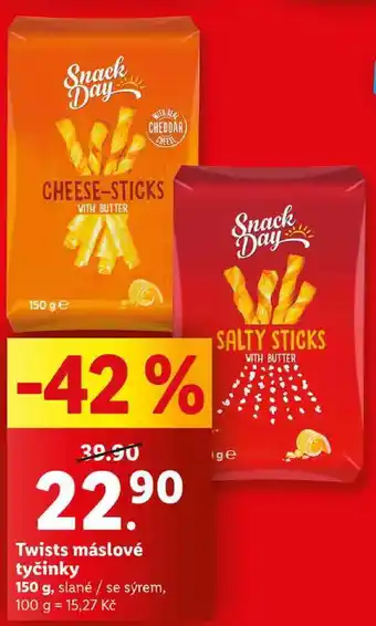 Lidl Twists máslové tyčinky, 150 g nabídka