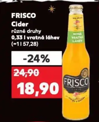 Kaufland Frisco cider nabídka