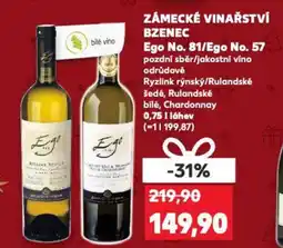 Kaufland Zámecké vinařství bzenec ego no. 81/ego no. 57 nabídka