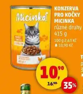 Penny Market KONZERVA PRO KOČKY MICINKA různé druhy, 415 g nabídka