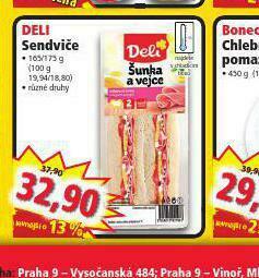 Norma Deli sendviče nabídka