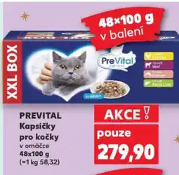 Kaufland PREVITAL Kapsičky pro kočky v omáčce nabídka