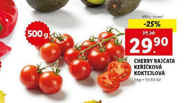 Cherry rajčata keříková koktejlová nabídka v Lidl