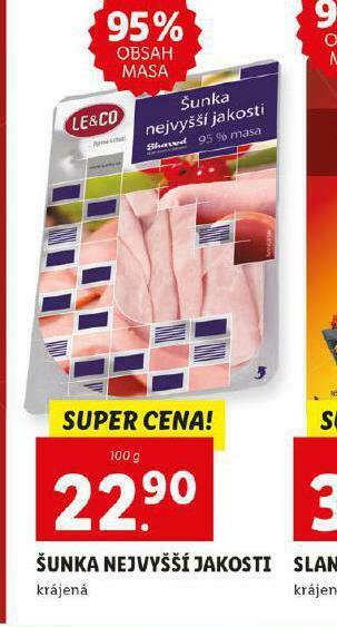Lidl Šunka nejvyšší jakosti nabídka