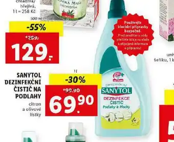 Lidl Sanytol dezonfekční čistič na podlahy nabídka